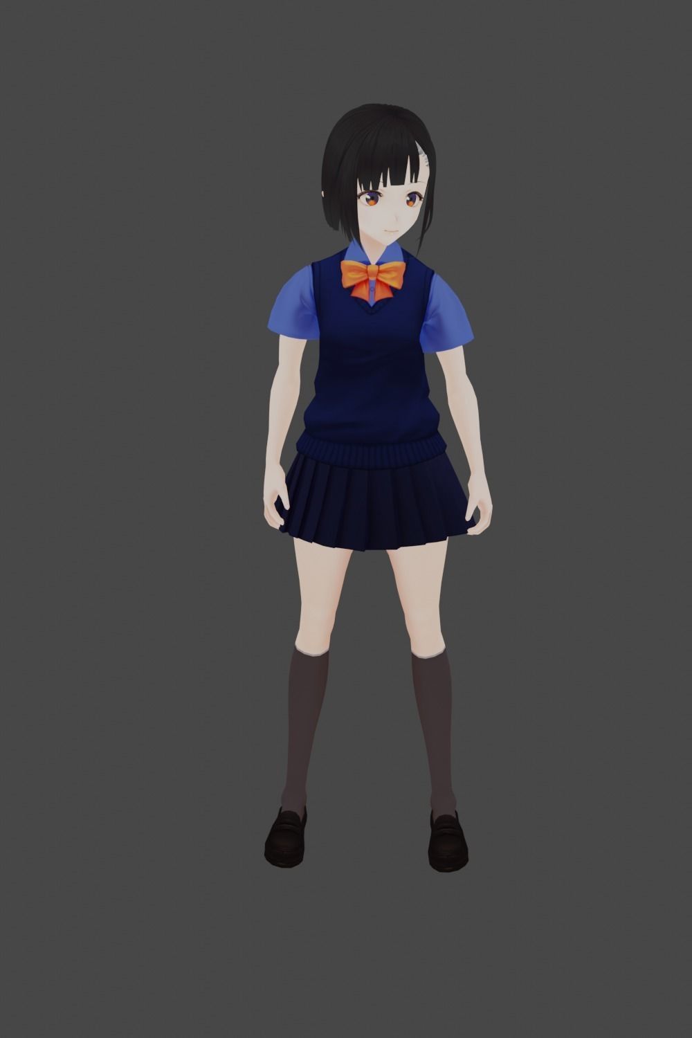 Anime Girl Free low-poly 3D model_5