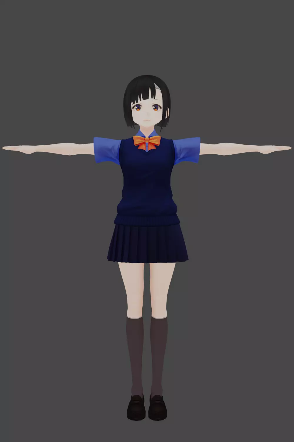 Anime Girl Free low-poly 3D model_0
