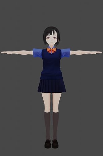 Anime Girl Free low-poly 3D model