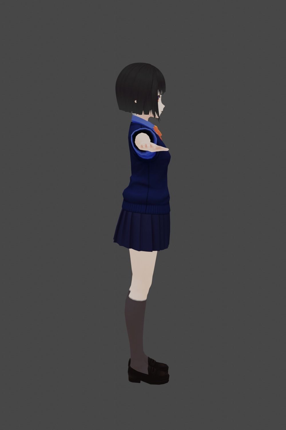 Anime Girl Free low-poly 3D model_2