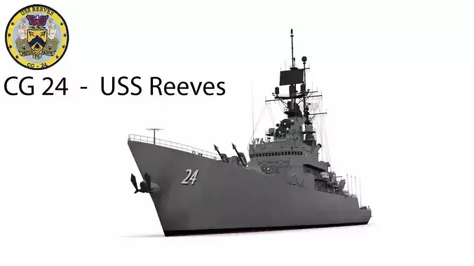 CG 24  -  USS Reeves Low-poly 3D model