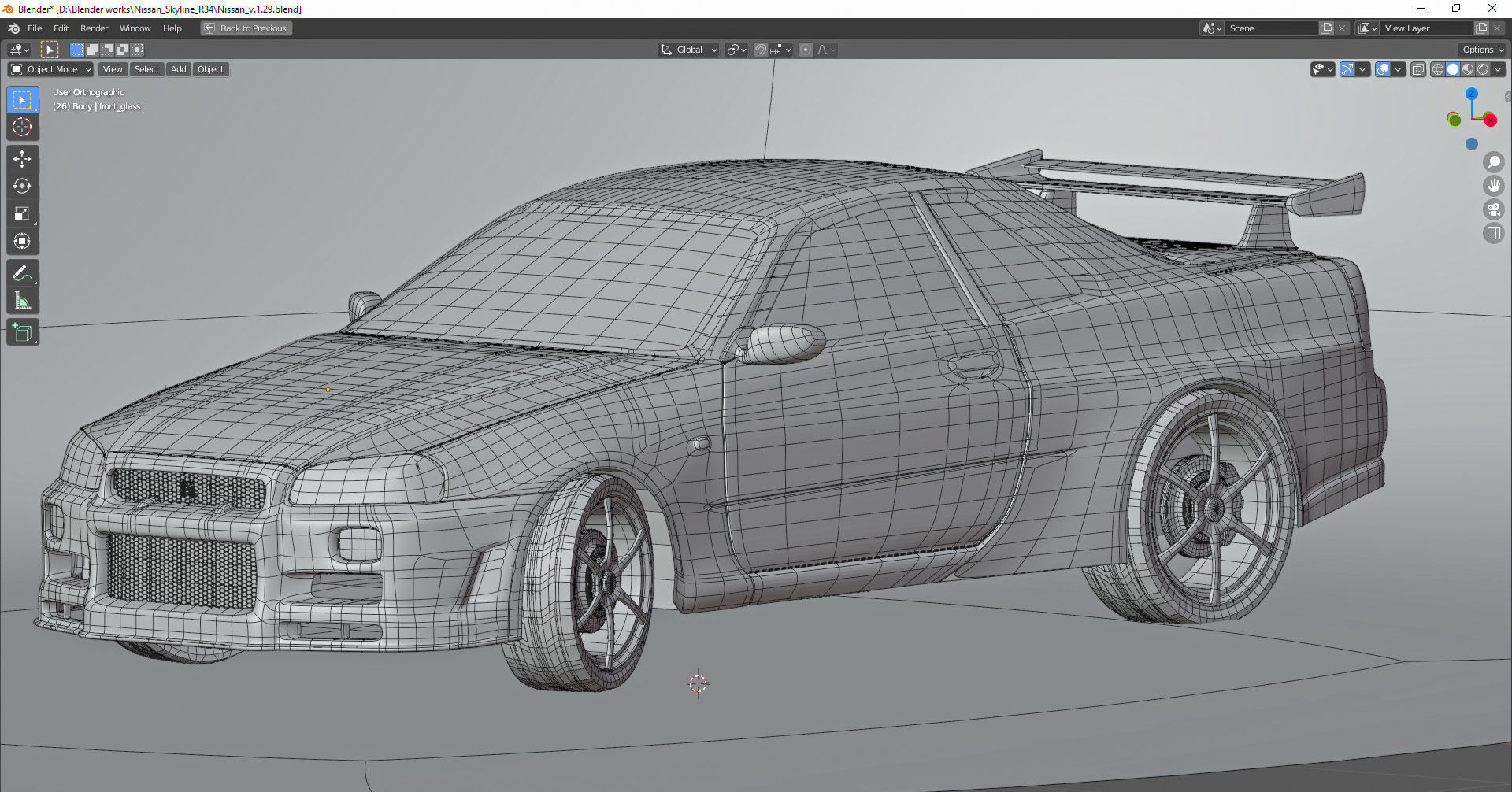 Nissan Skyline GTR R34 3D model_6