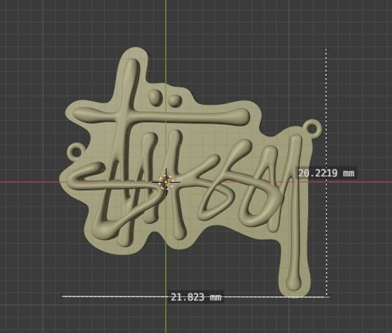 Stussy original pendant necklace 3D print model_9