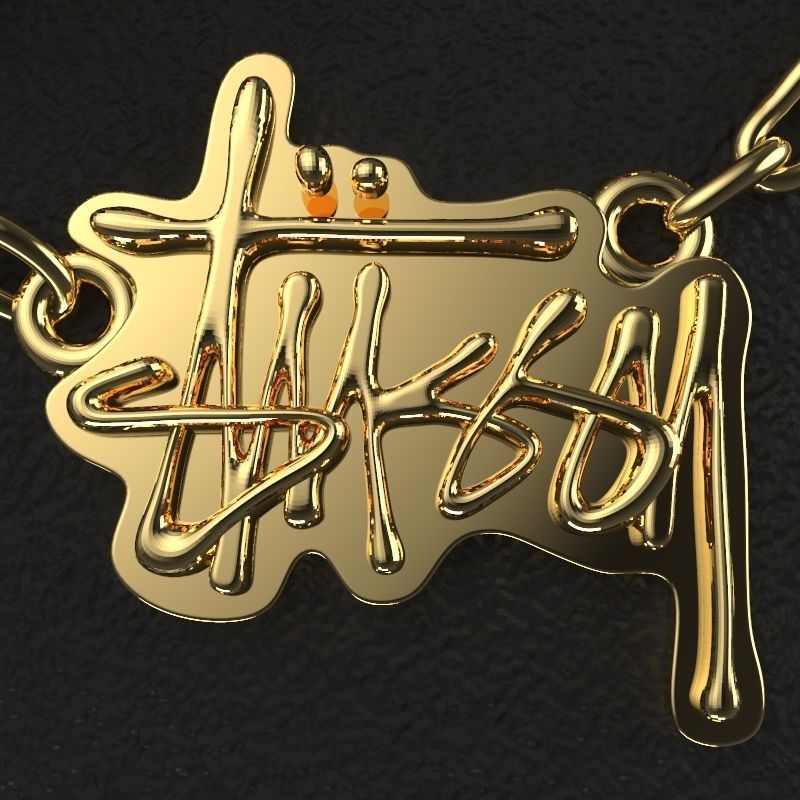 Stussy original pendant necklace 3D print model_1