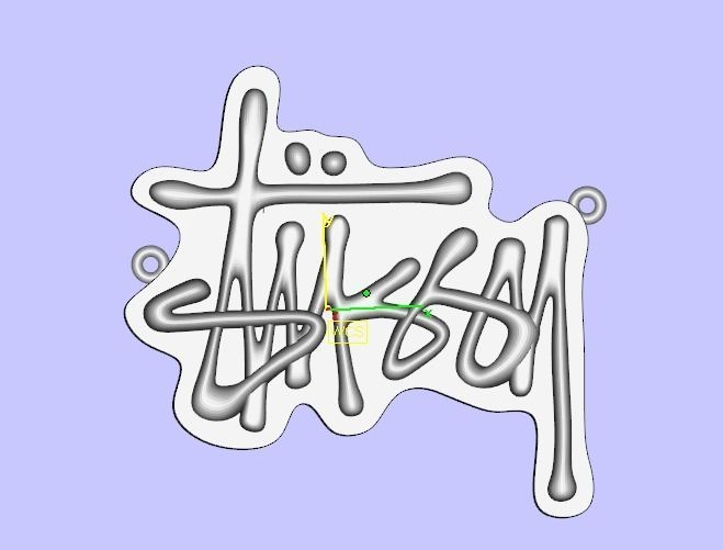 Stussy original pendant necklace 3D print model_4