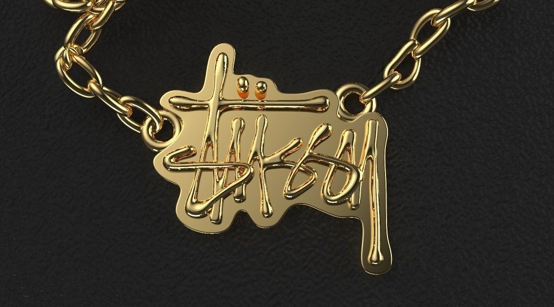 Stussy original pendant necklace 3D print model_0