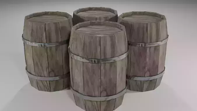 Barrel four wooden barrels