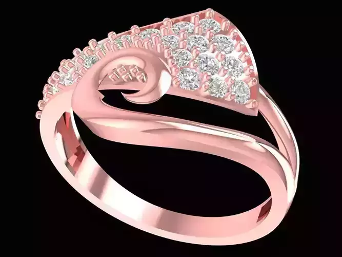 Elegant Wave Diamond Ring Jewelry 2544