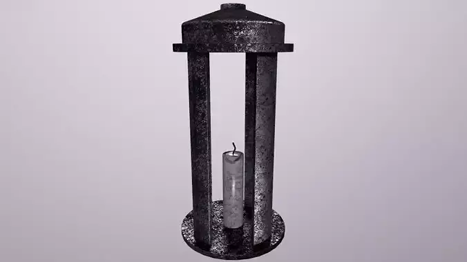 Medieval Candle and Candle Holder Game Ready Low Poly 3D