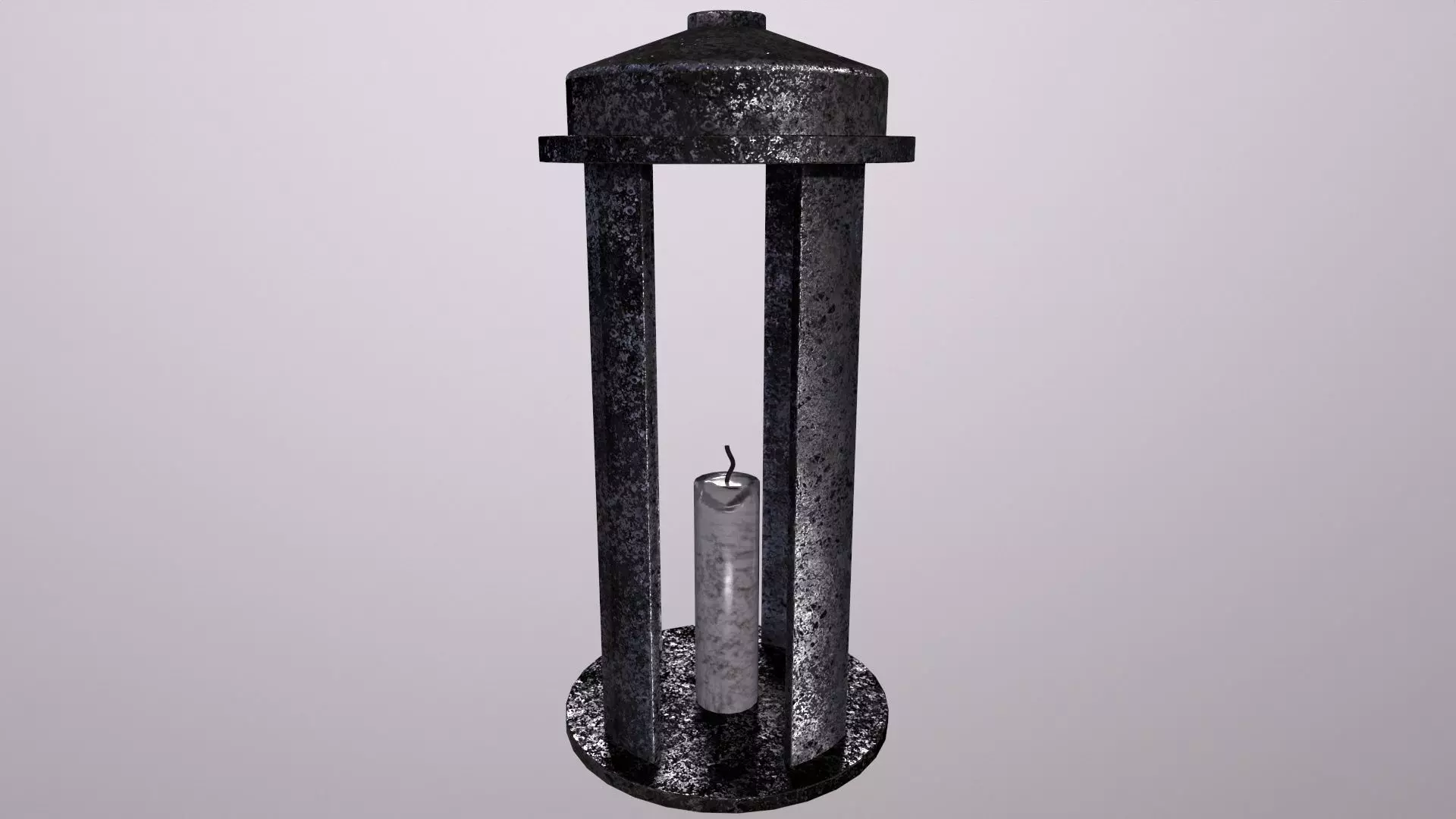 Medieval Candle and Candle Holder Game Ready Low Poly 3D Low-poly 3D model_0