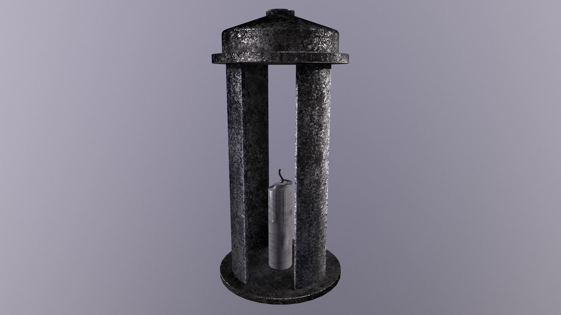 Medieval Candle and Candle Holder Game Ready Low Poly 3D Low-poly 3D model_1