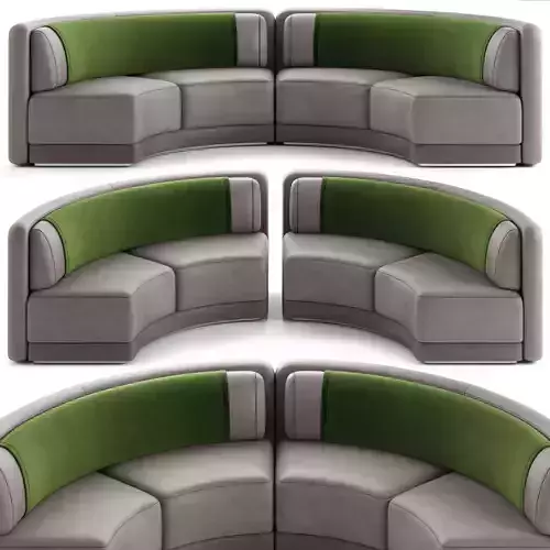 MD Round Sofa 004 Low-poly 3D model