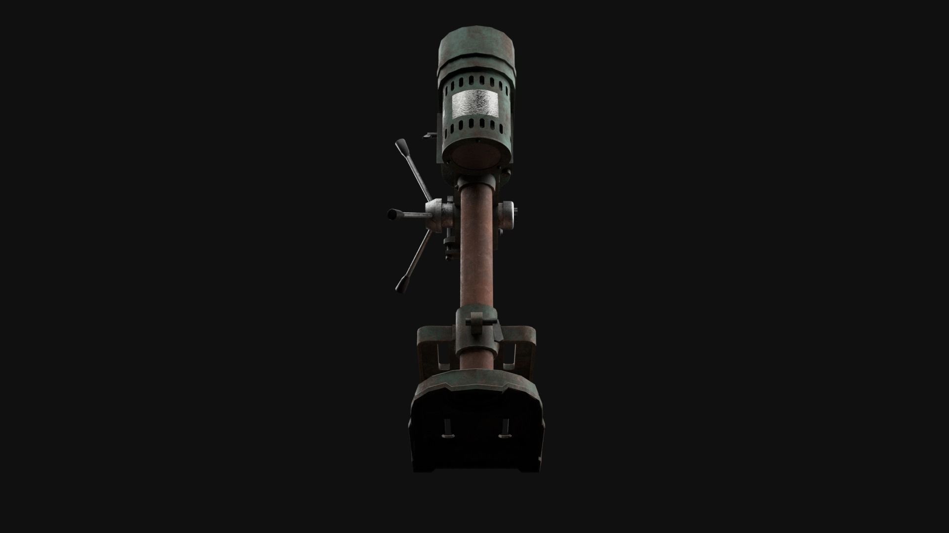 Old Rusty Drill Press  Low-poly 3D model_32