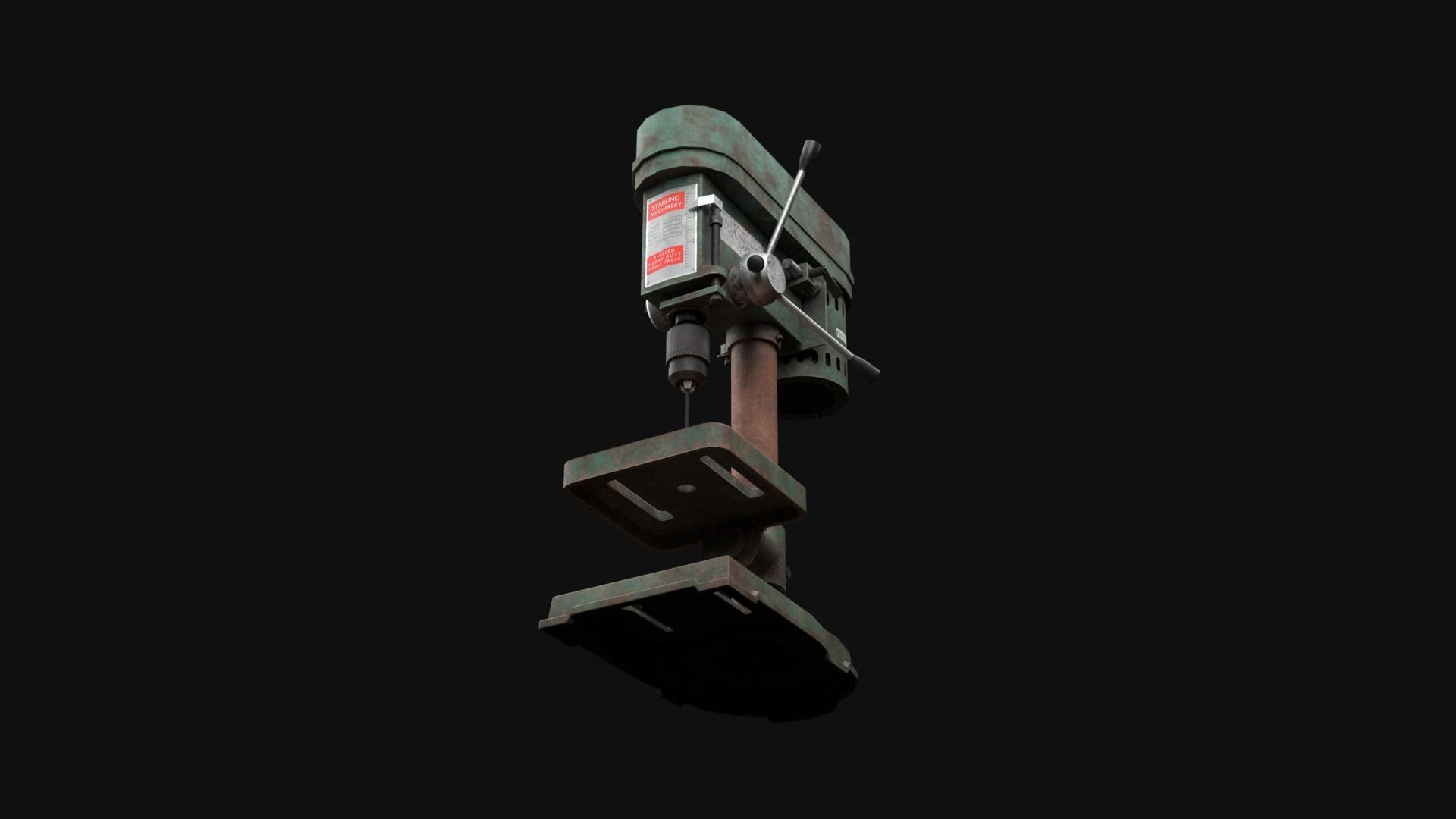 Old Rusty Drill Press  Low-poly 3D model_37
