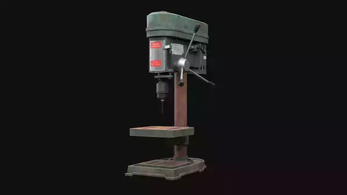 Old Rusty Drill Press  Low-poly 3D model