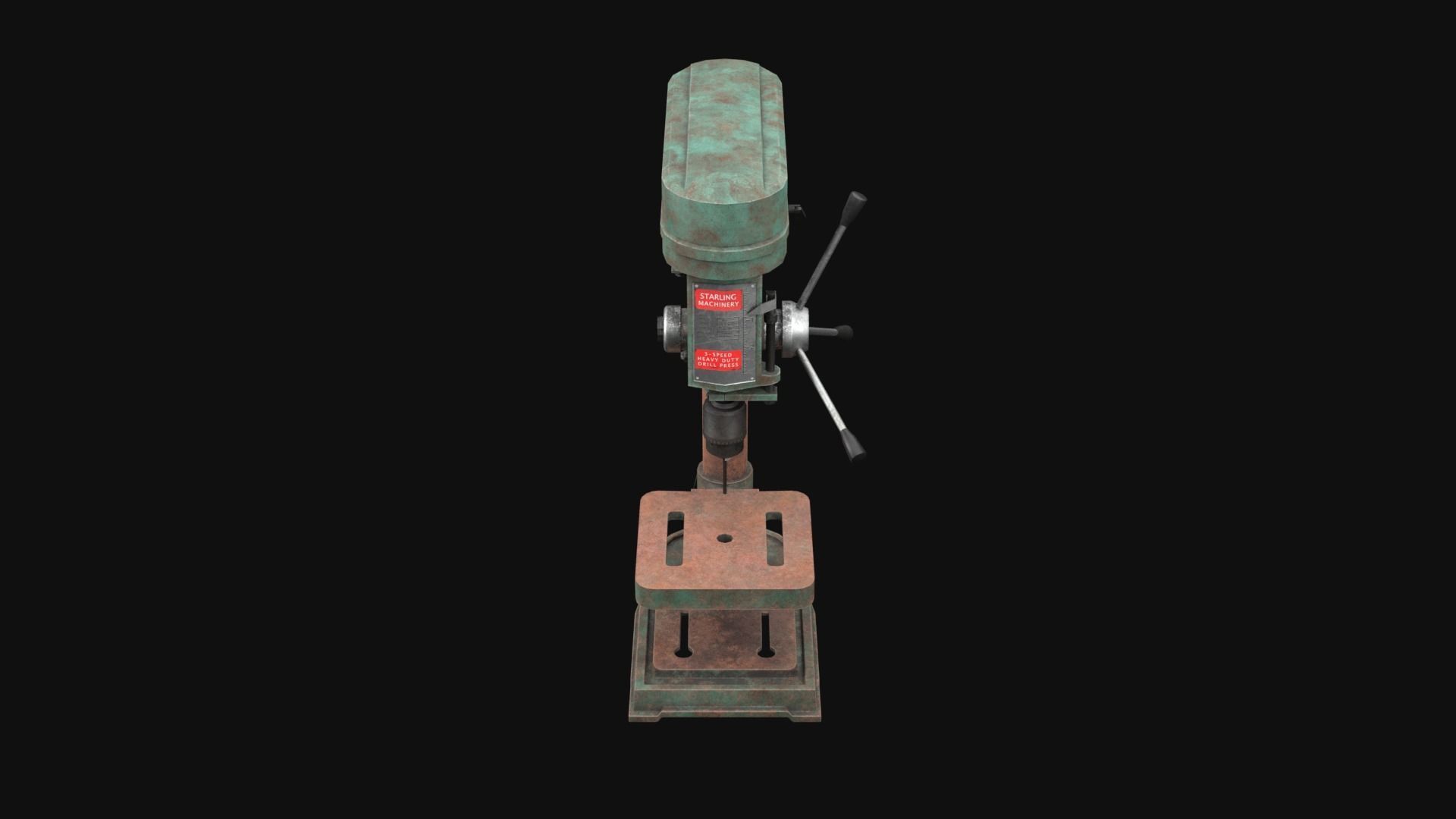 Old Rusty Drill Press  Low-poly 3D model_25