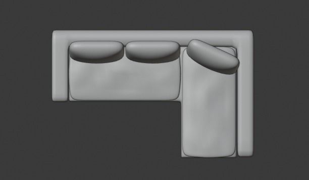 couch corner sofa Free low-poly 3D model_3