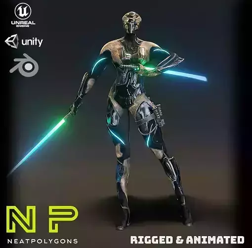 Futuristic Spy Low-poly 3D model