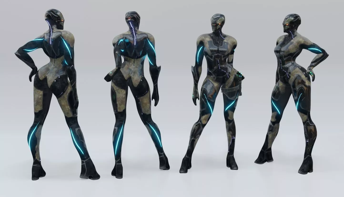 Futuristic Spy Low-poly 3D model
