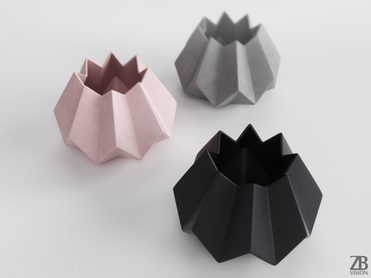 Folded Vase 3D model_1
