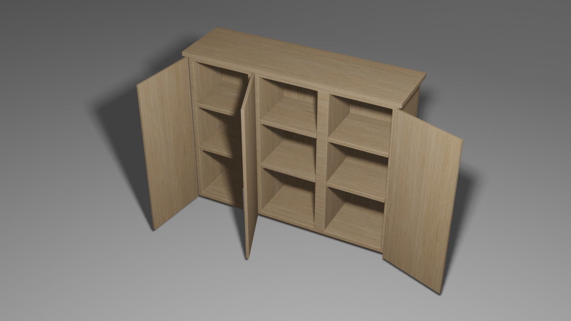Cabinet wooden wardrobe 3D model_2