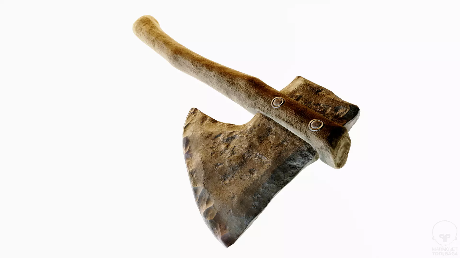 Bone Axe Low-poly 3D model_2