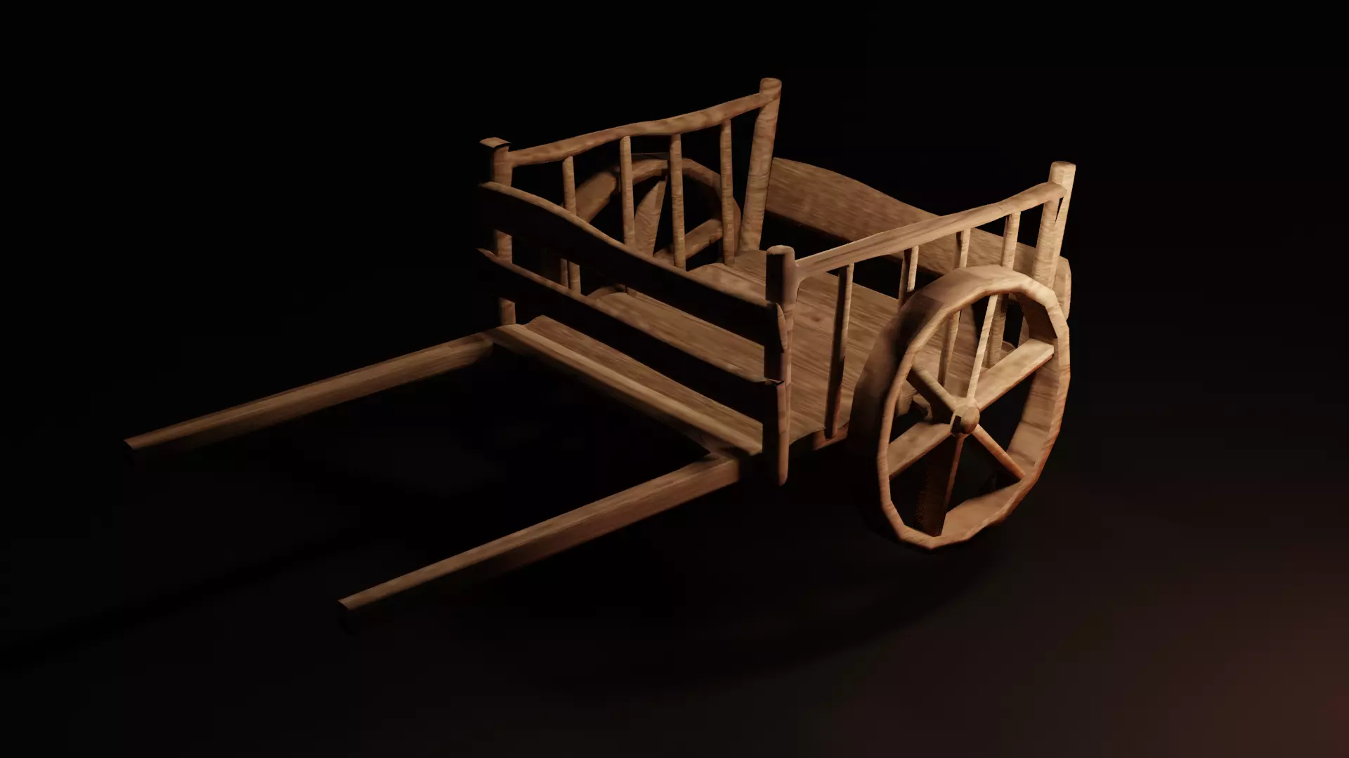 3D Carriage wooden cart Free 3D model
