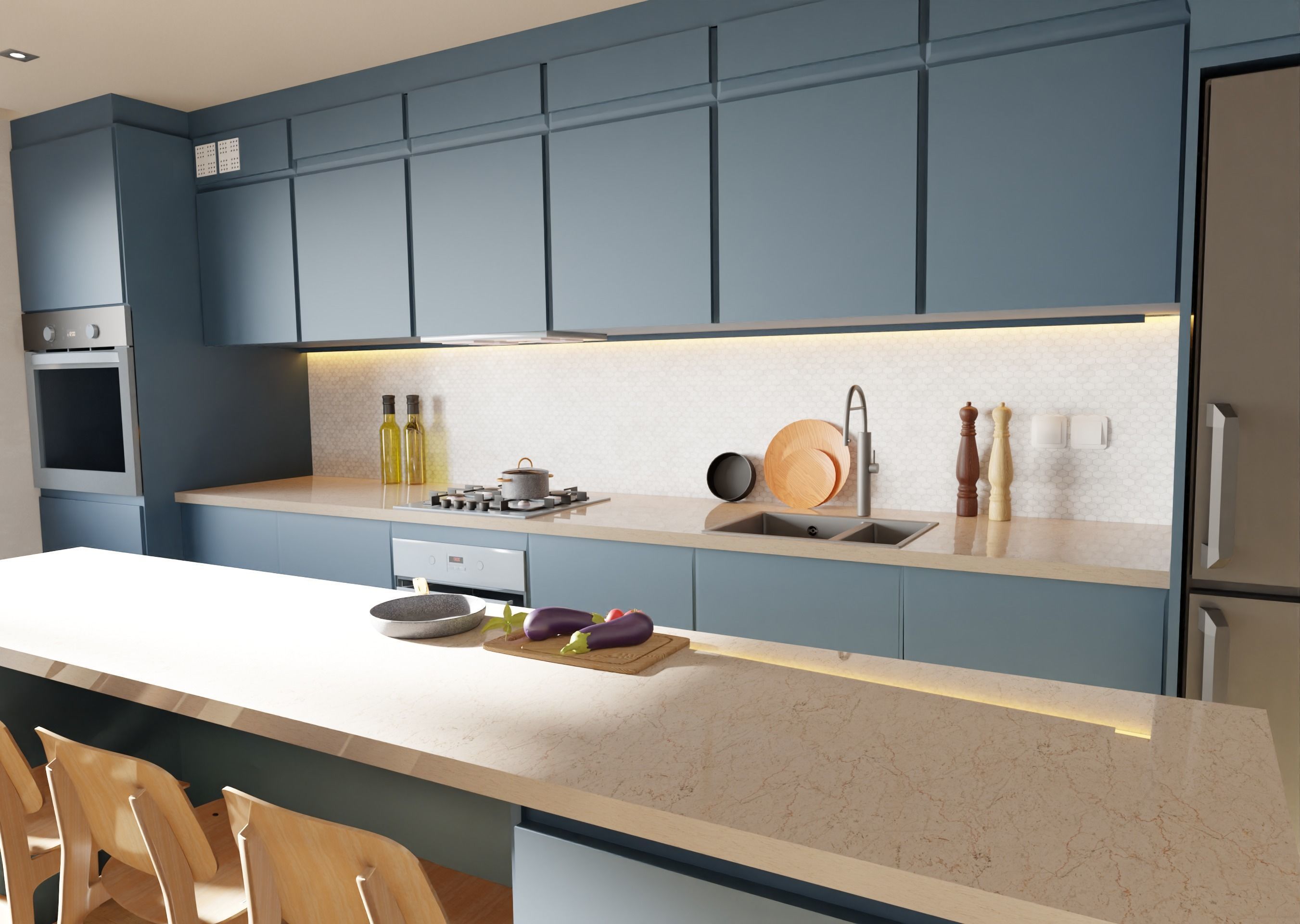 Modern kitchen 3D model_1