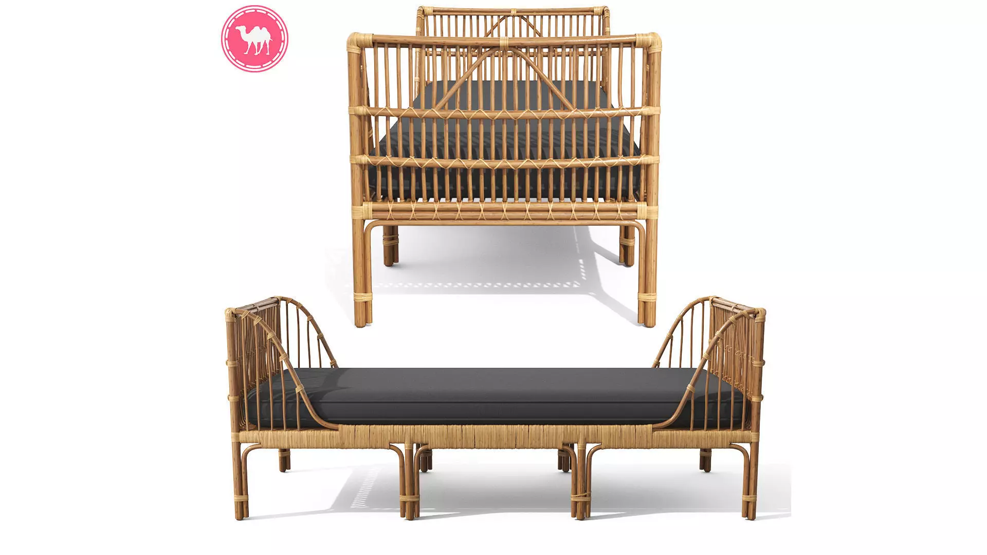 Sol Dolphin Gray Daybed Low-poly 3D model_0