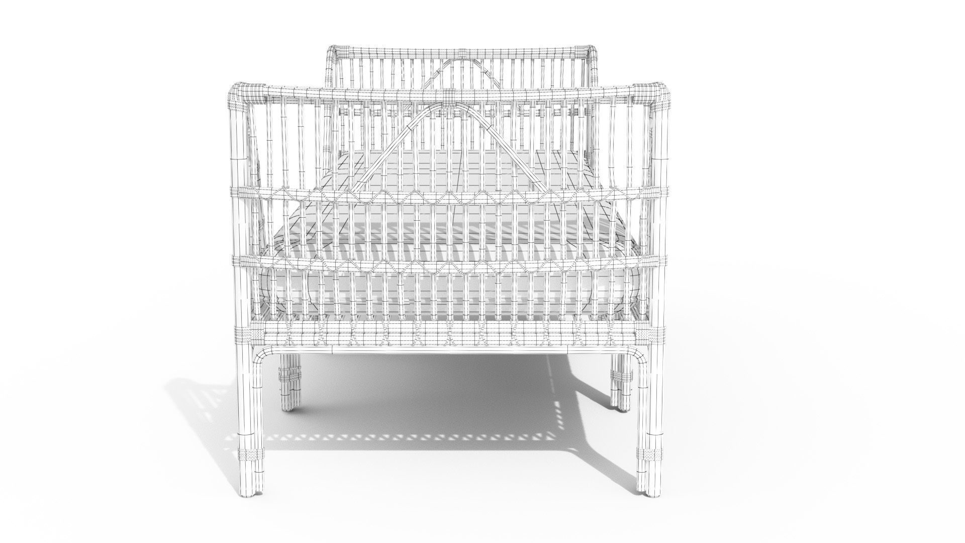 Sol Dolphin Gray Daybed Low-poly 3D model_16