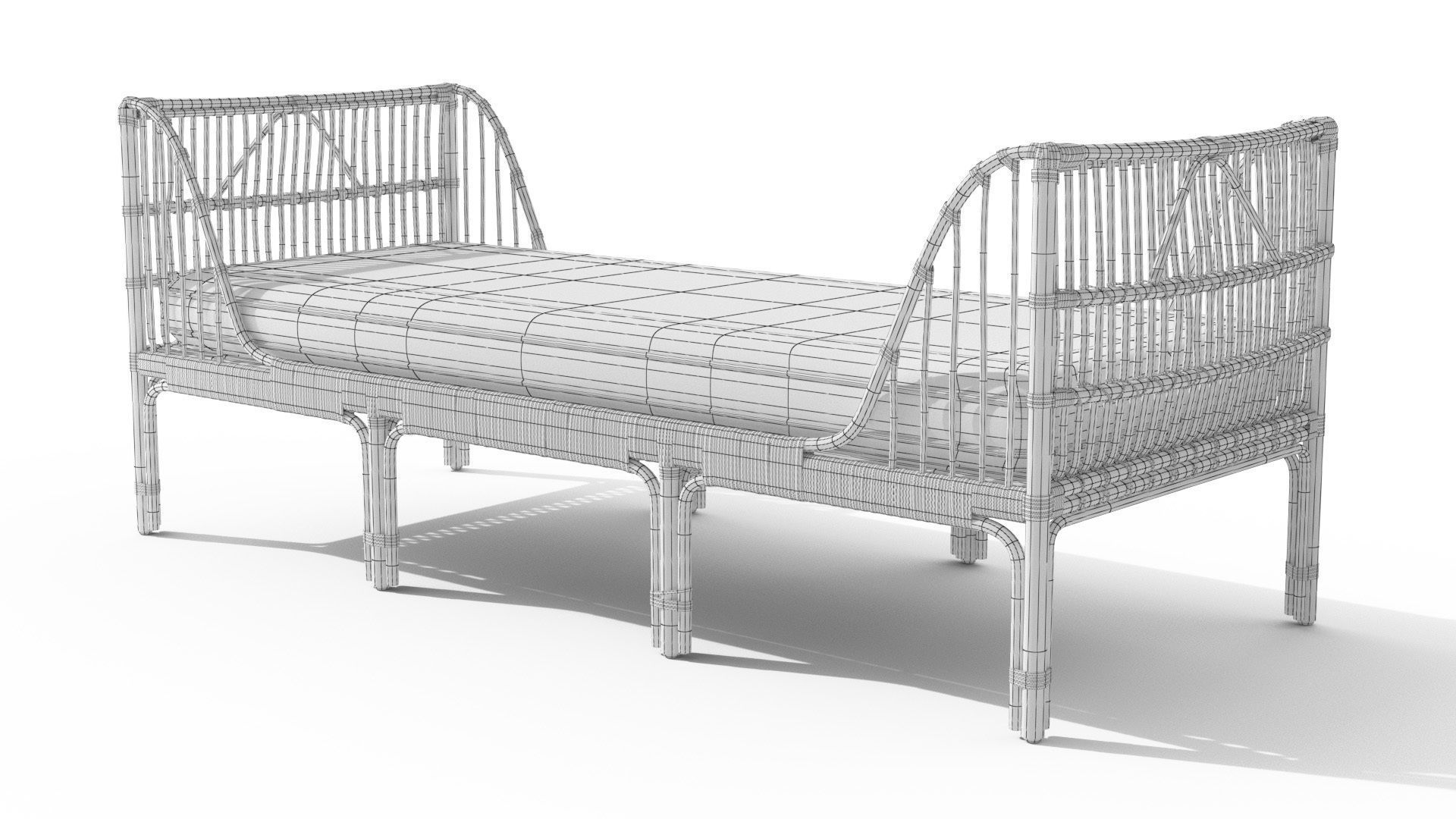 Sol Dolphin Gray Daybed Low-poly 3D model_18