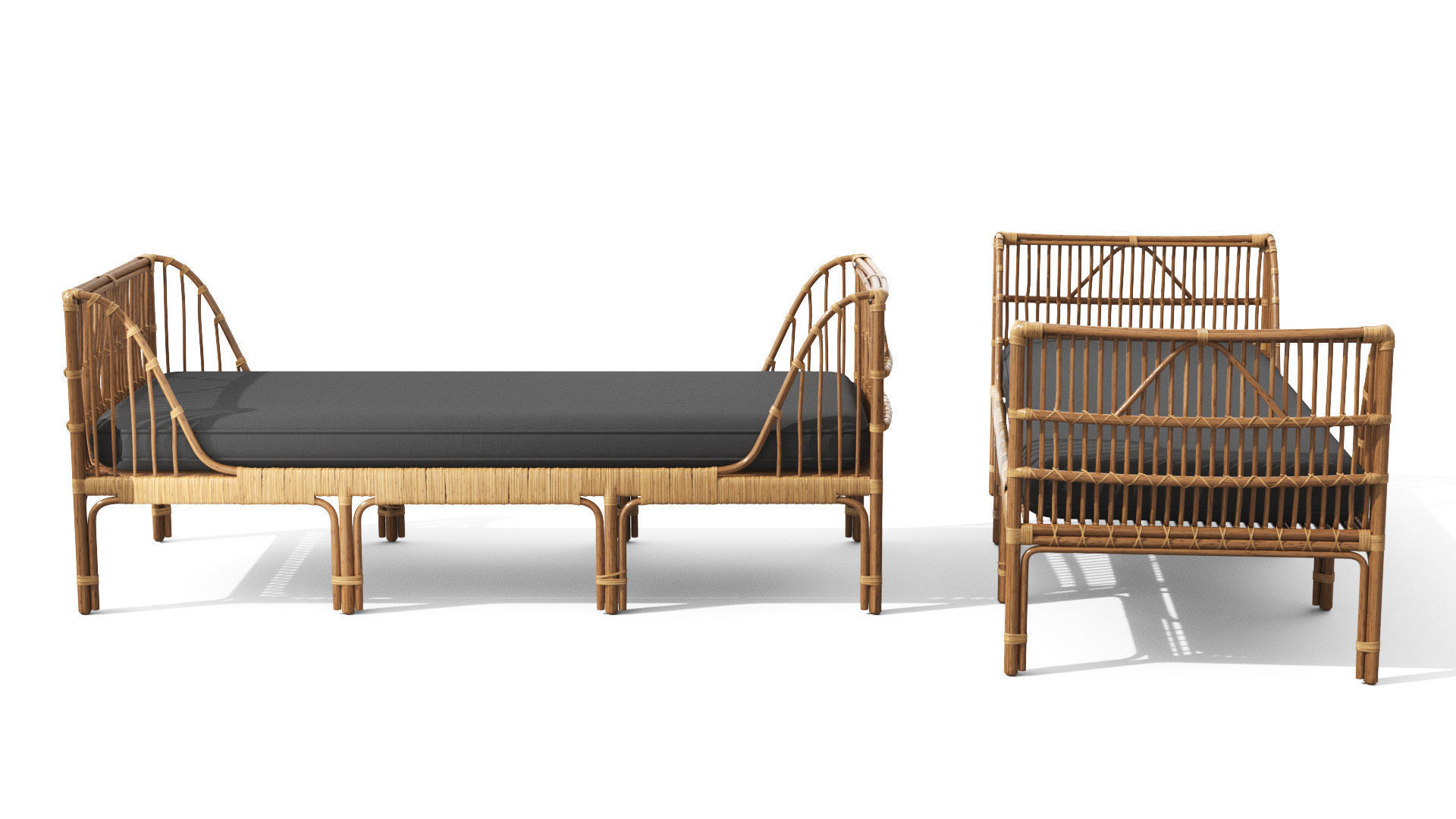 Sol Dolphin Gray Daybed Low-poly 3D model_9