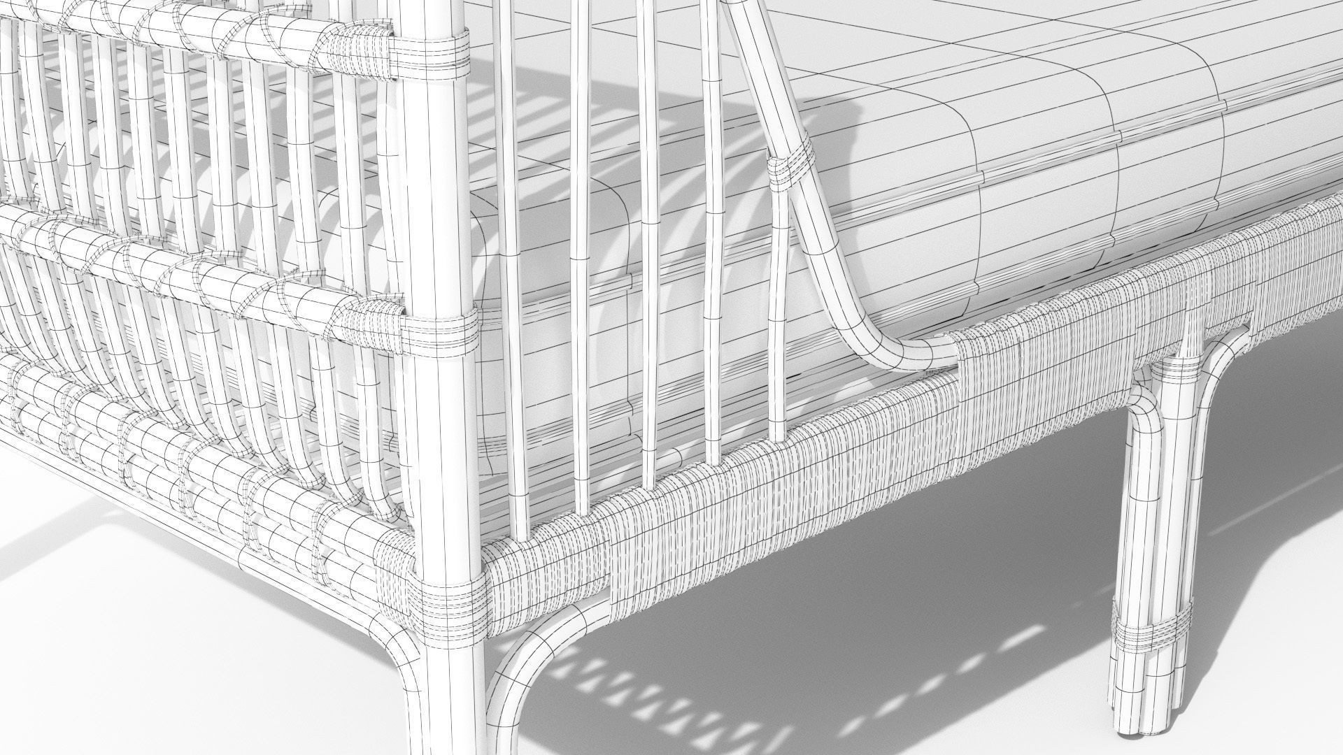 Sol Dolphin Gray Daybed Low-poly 3D model_11