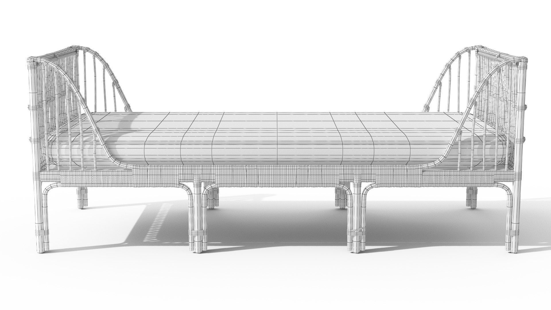 Sol Dolphin Gray Daybed Low-poly 3D model_17