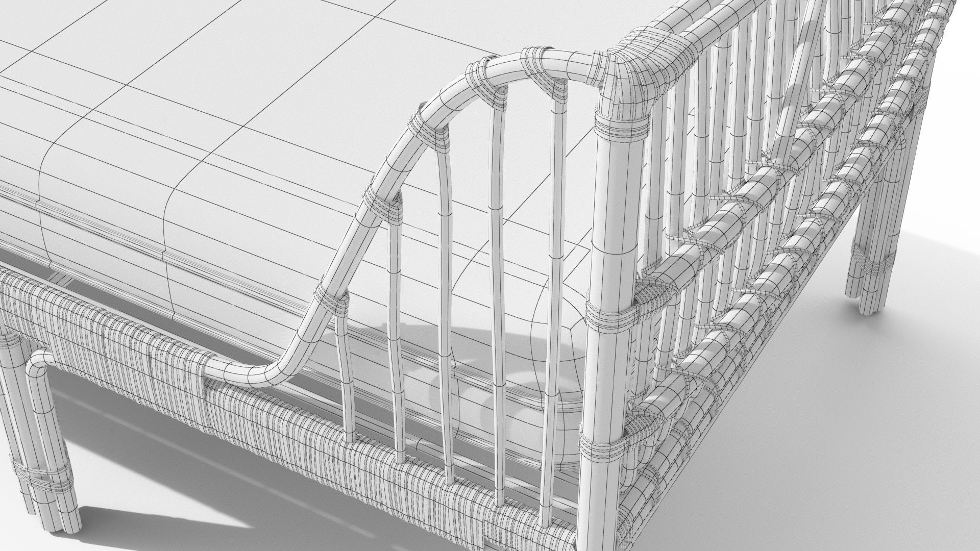 Sol Dolphin Gray Daybed Low-poly 3D model_15