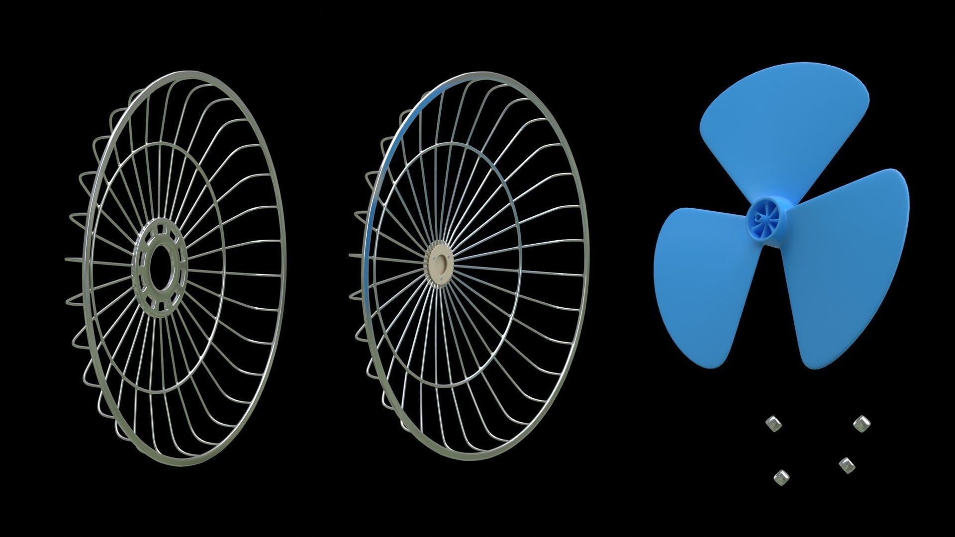 Desktop Fan 3D model_8