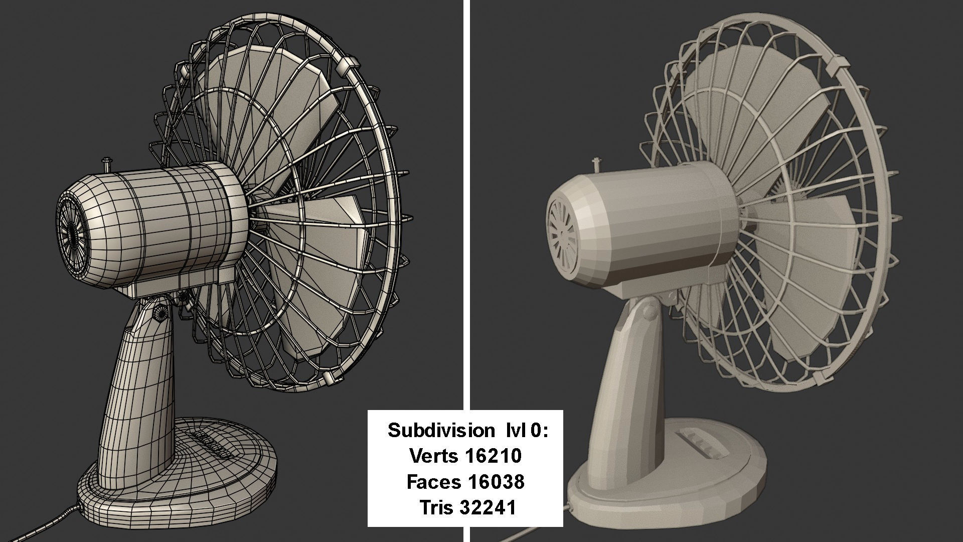 Desktop Fan 3D model_12