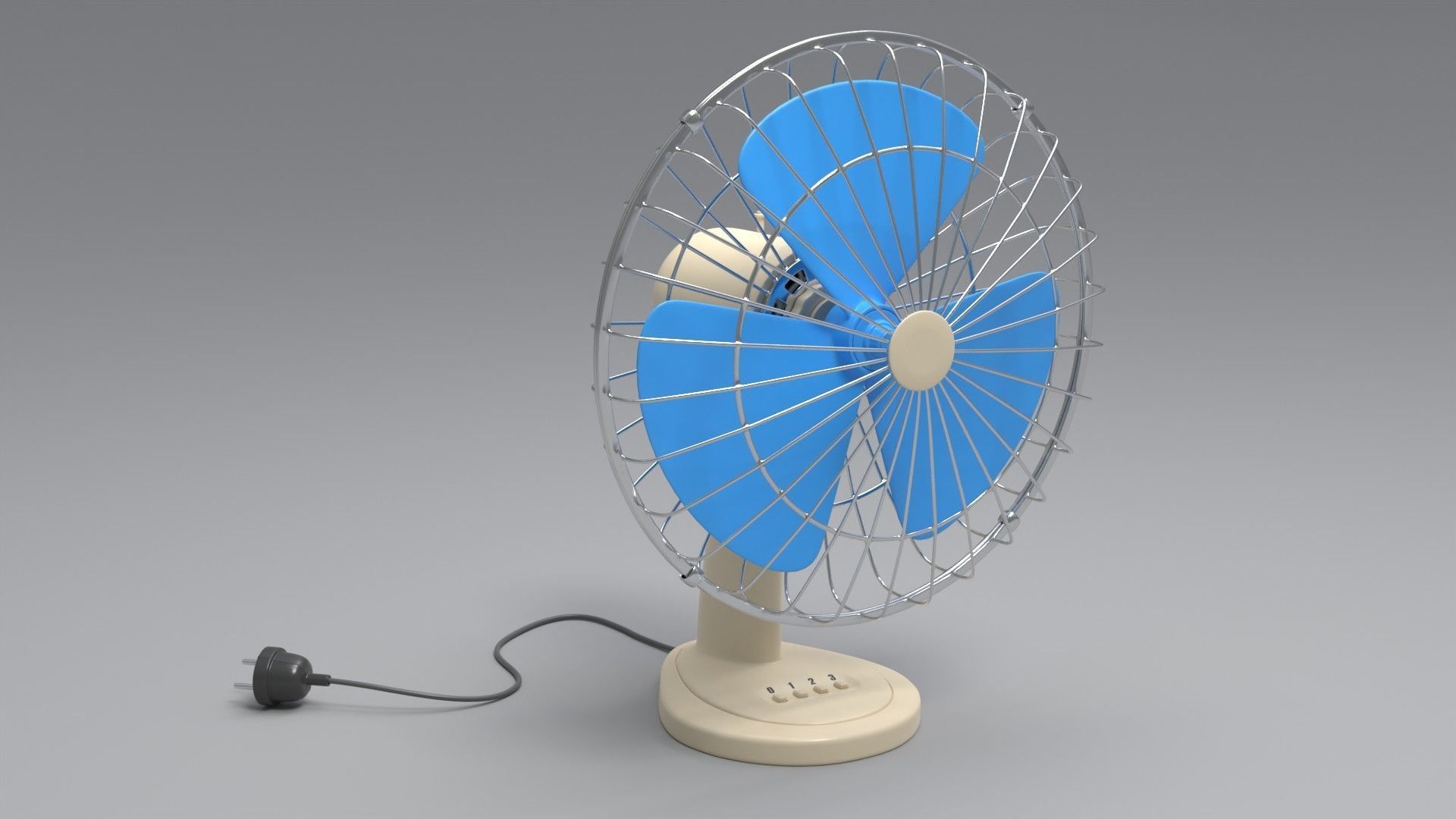 Desktop Fan 3D model_1