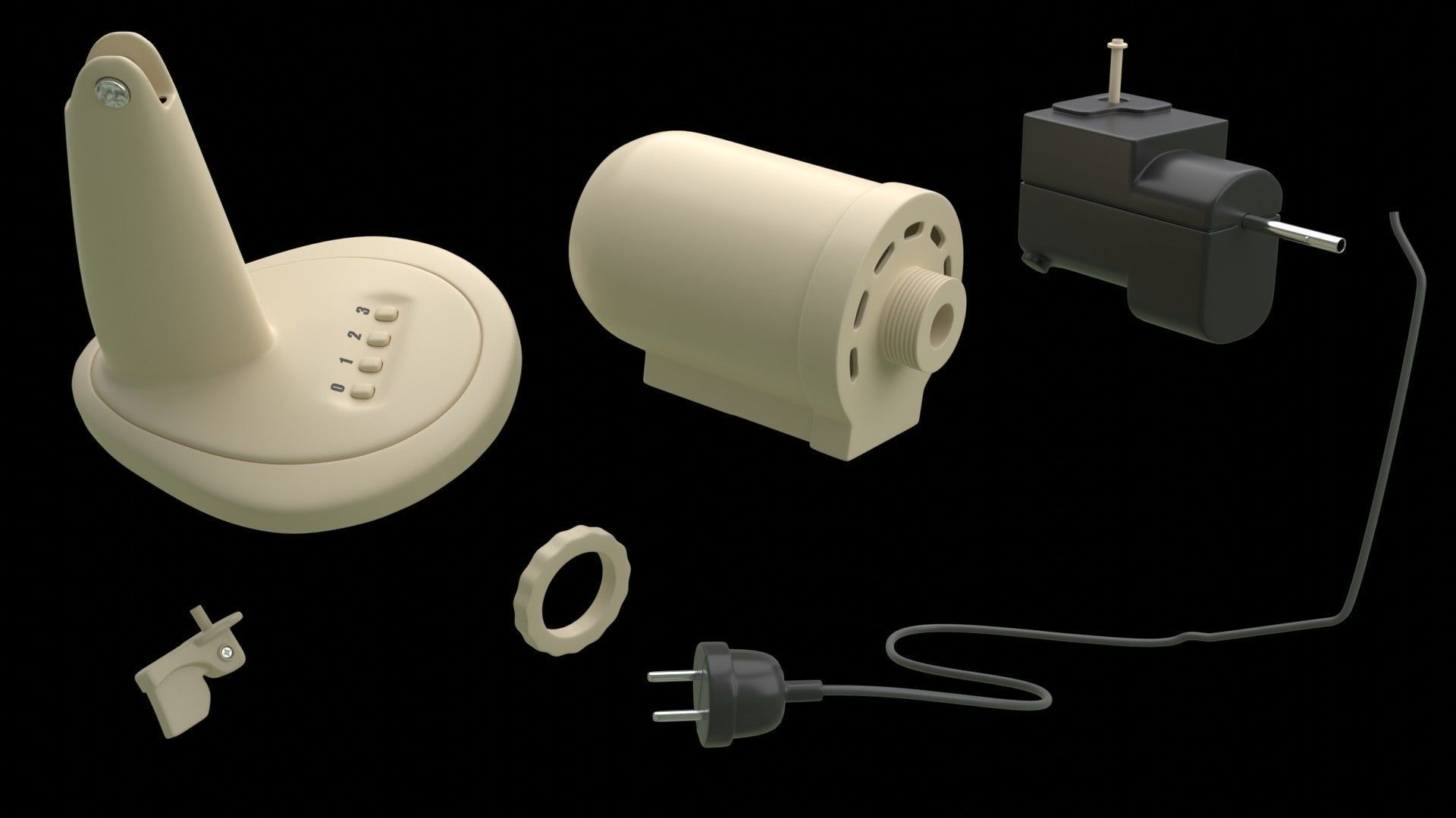 Desktop Fan 3D model_7