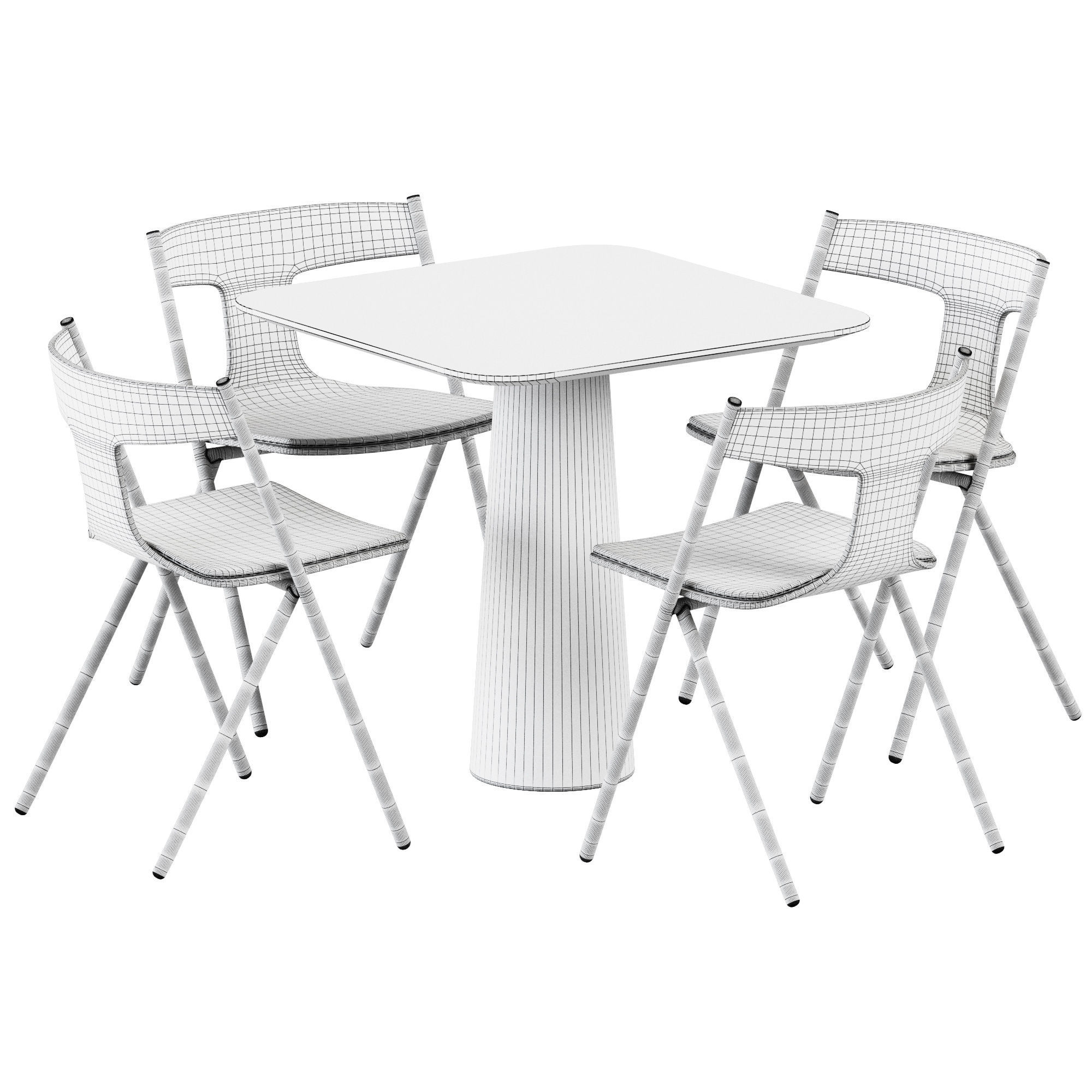 Table POV 460 S80 by Ton and Quadra Chair  3D model_1