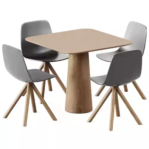 Table POV 460 S90 by Ton and Maarten Plastic Swivel 