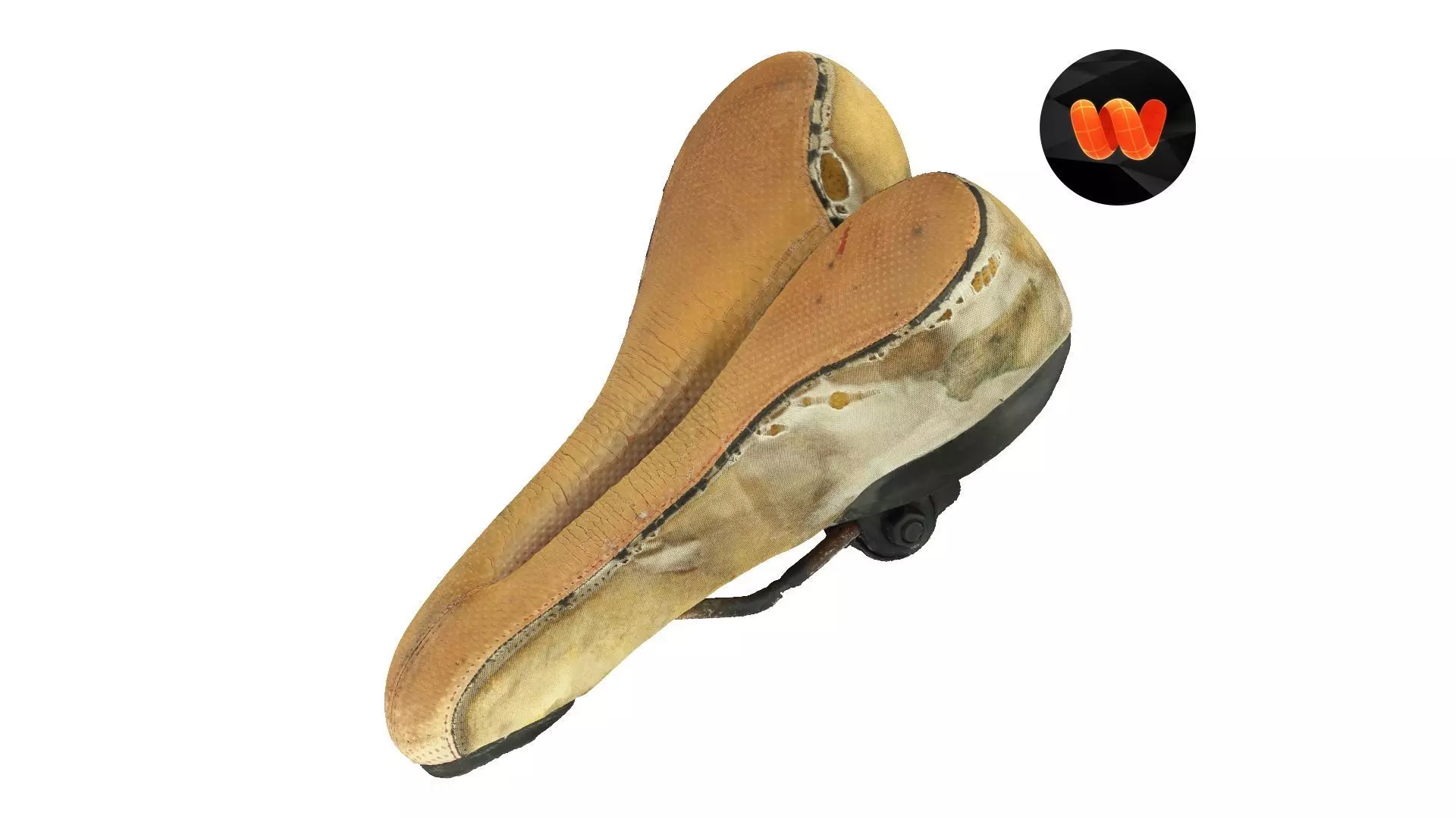 Old and Torn Bike Seat Raw Scanned 3D model_0