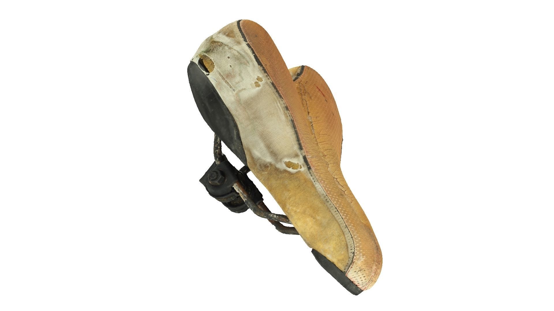 Old and Torn Bike Seat Raw Scanned 3D model_3