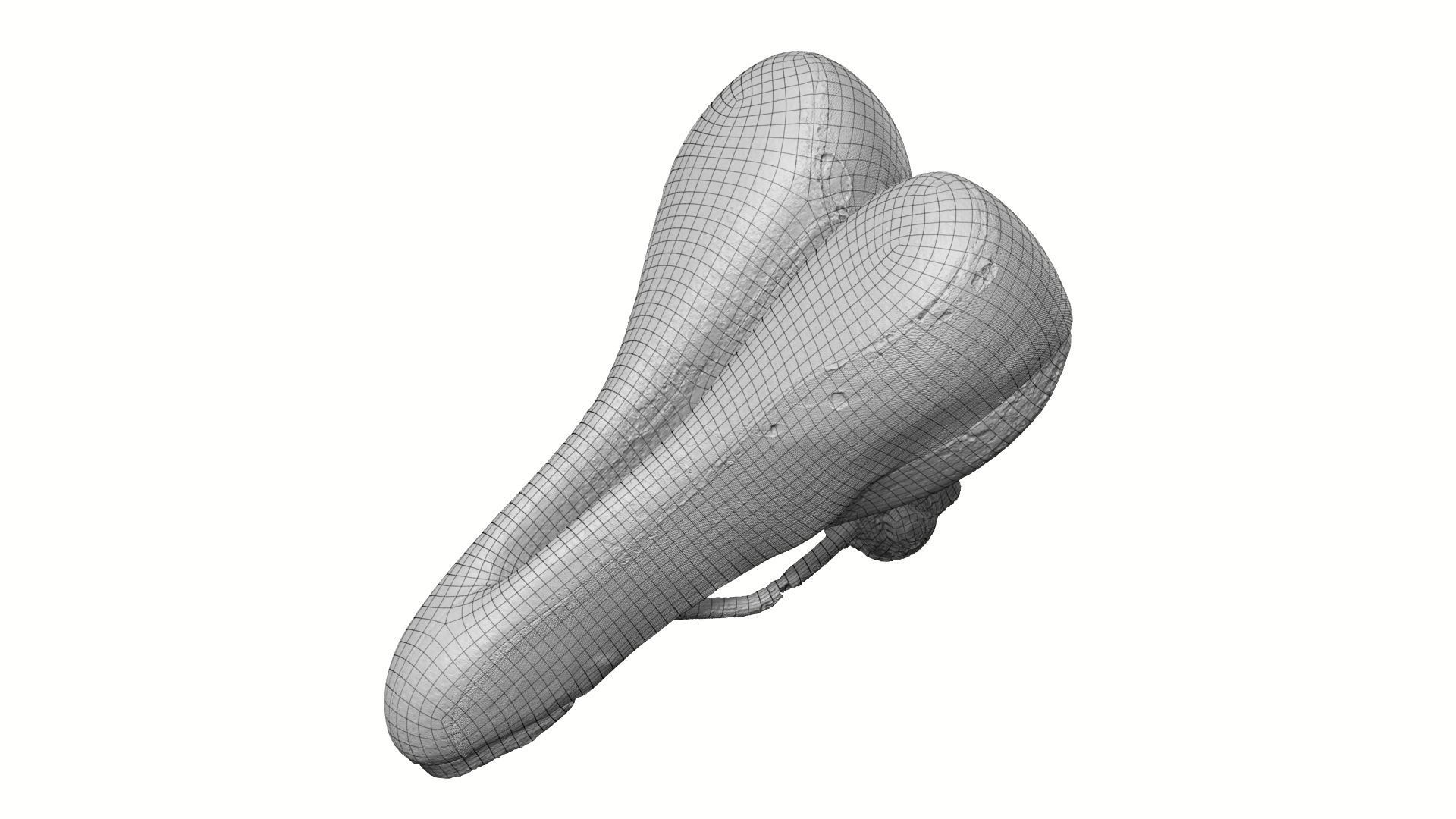 Old and Torn Bike Seat Raw Scanned 3D model_8