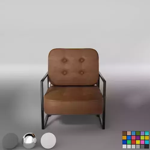 Leather Armchair HighPoly LowPoly
