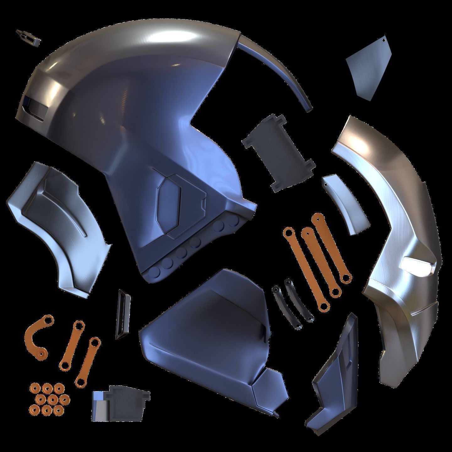 Ironman Mark 40 Shotgun Helmet 3D Print Model with Inner Detail 3D print model_1