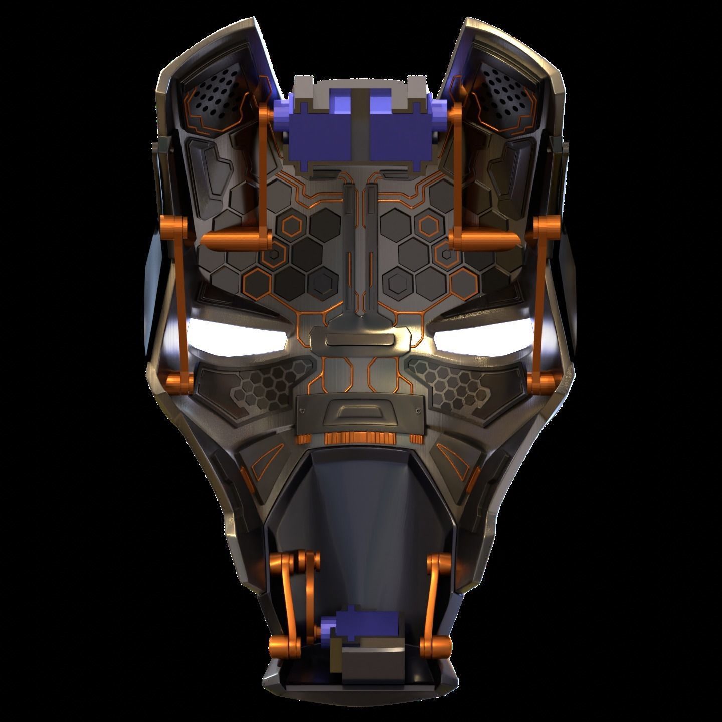 Ironman Mark 40 Shotgun Helmet 3D Print Model with Inner Detail 3D print model_2