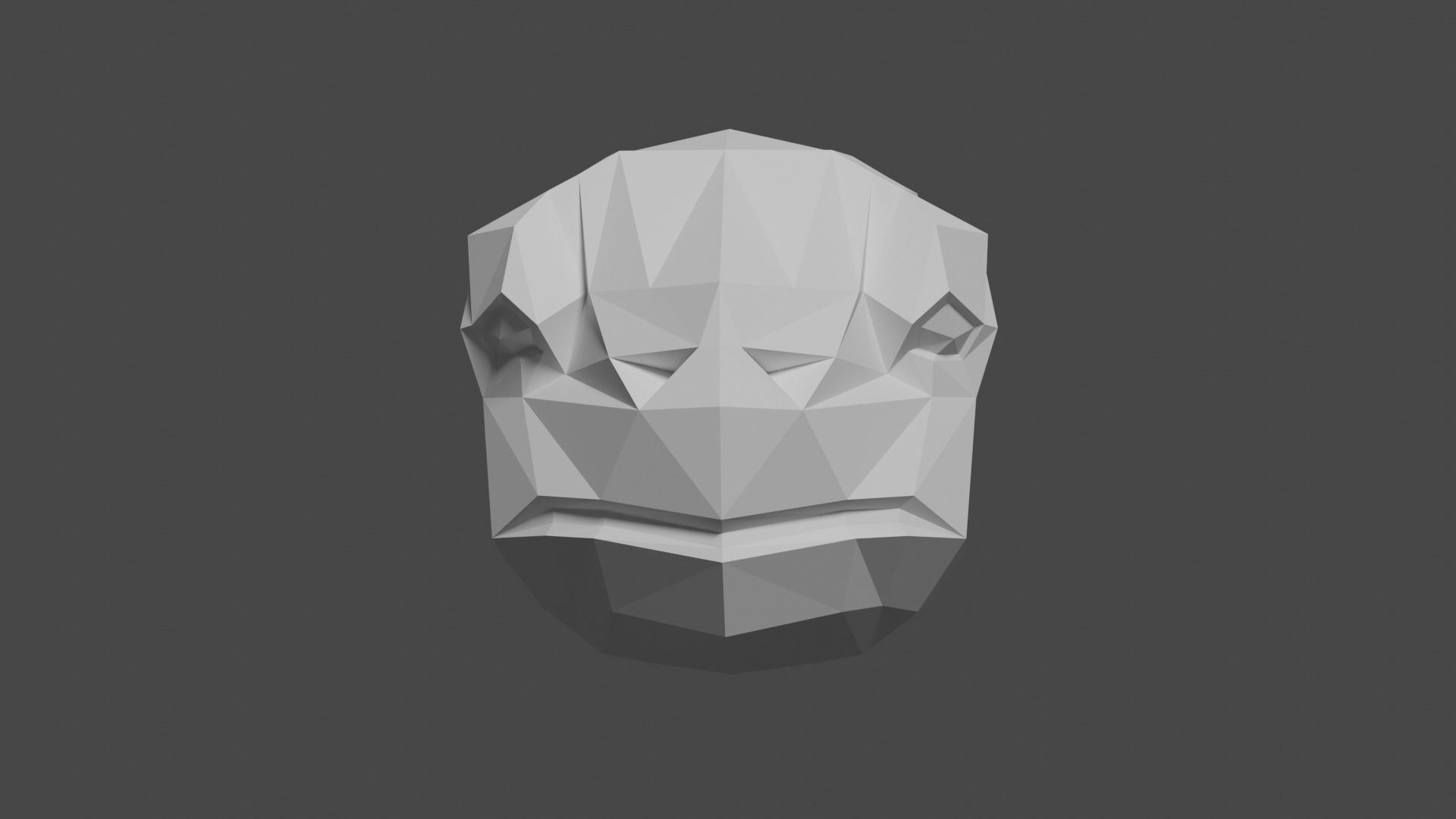 Turtle polygonal head 3D print model_1
