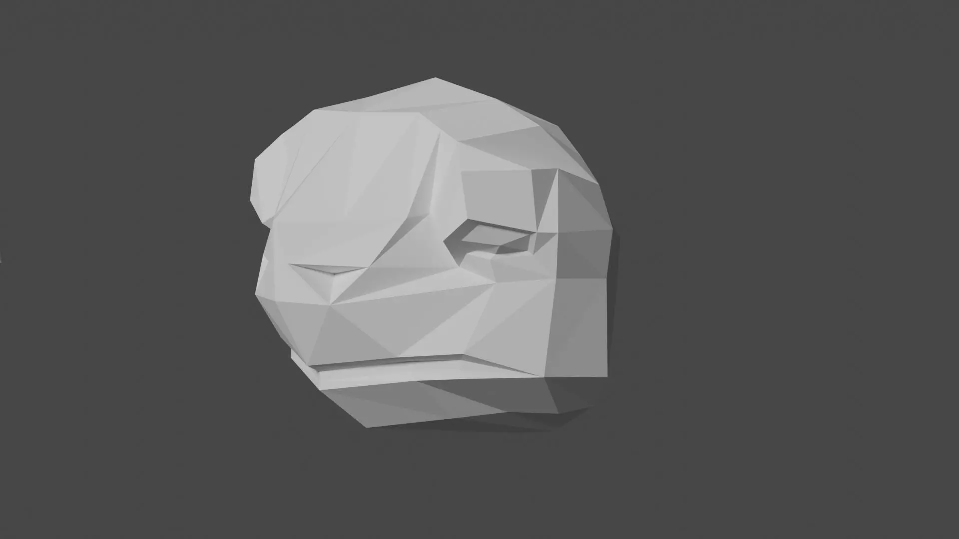 Turtle polygonal head 3D print model_0