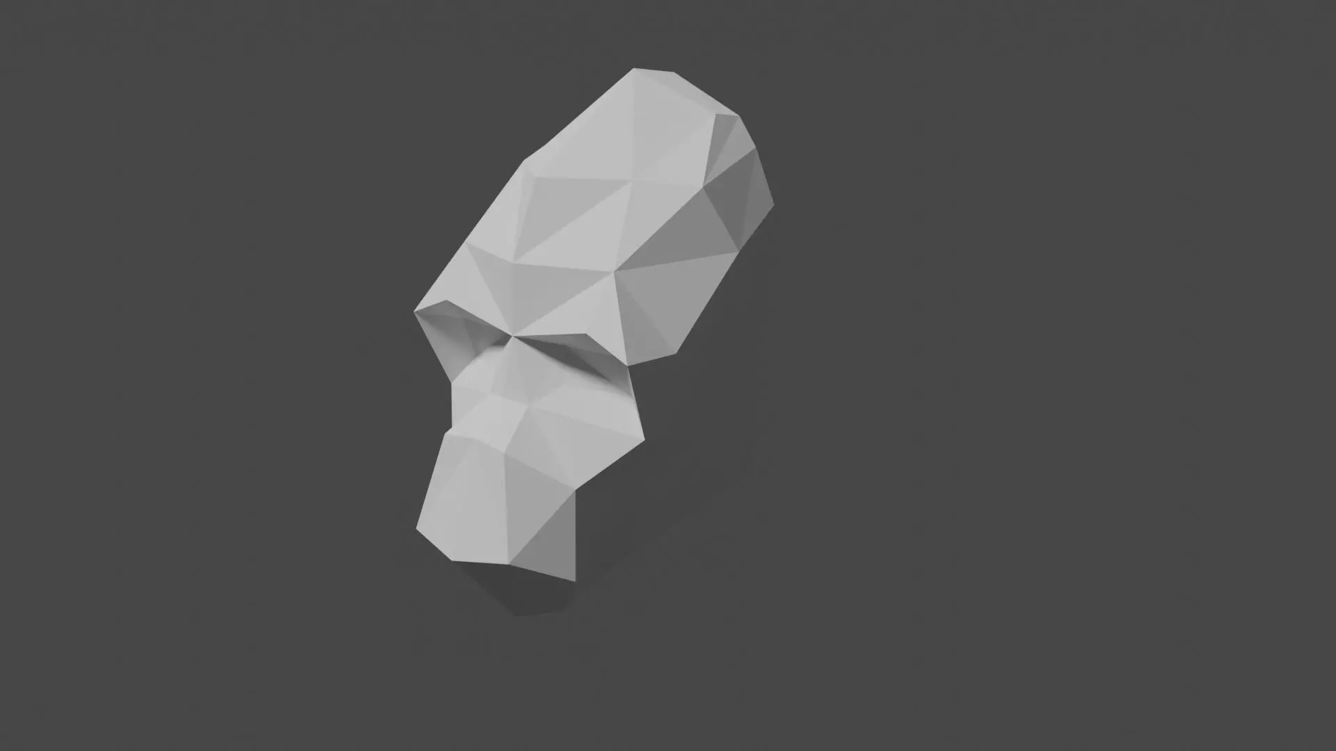 Monkey polygonal skull 3D print model_0
